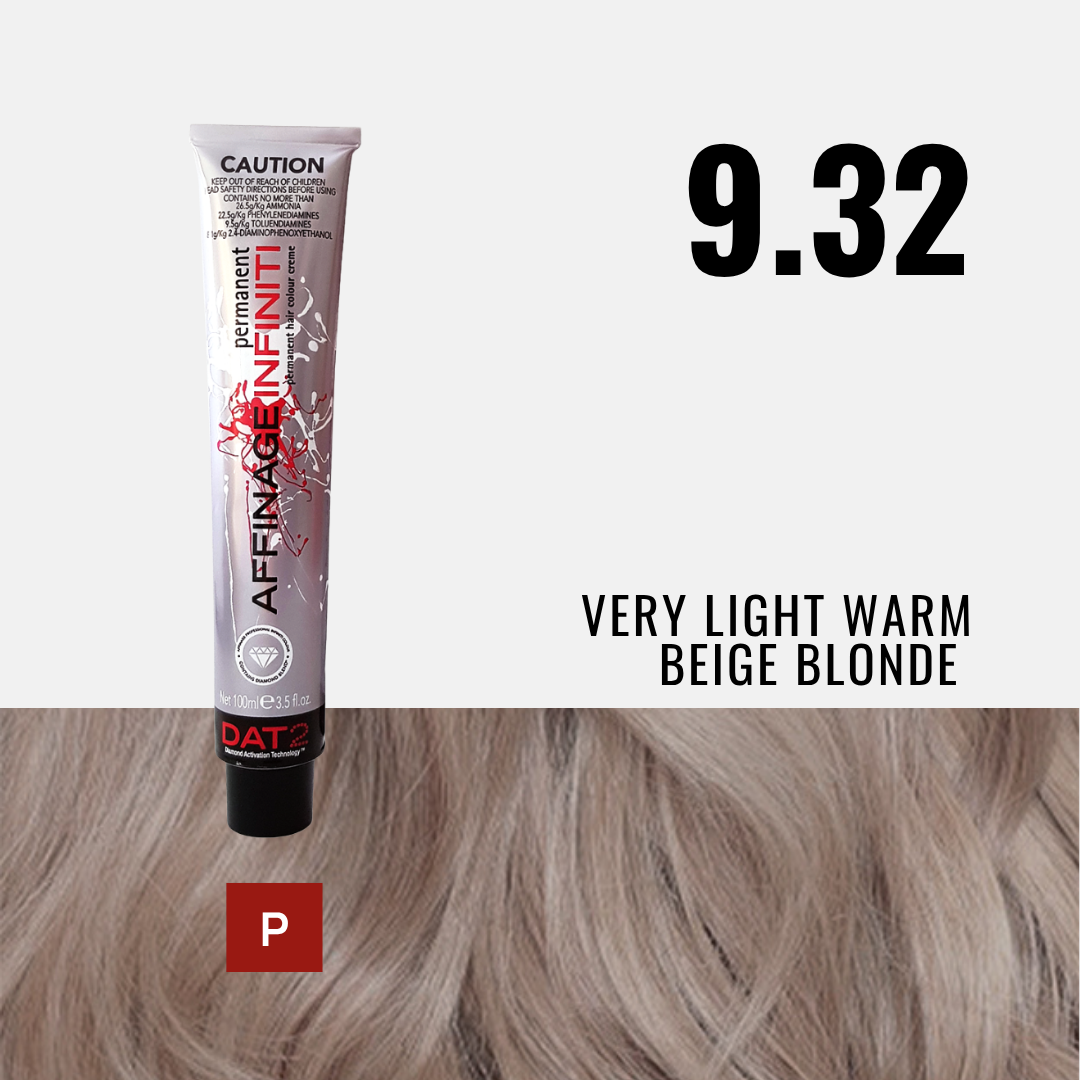 AF. Pro Infiniti Permanent 9.32 - Very Light Warm Beige Blonde 100ml